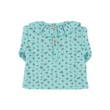 Newborn collar shirt | blue w/ little flowers