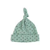 Newborn hat | green w/ little flowers