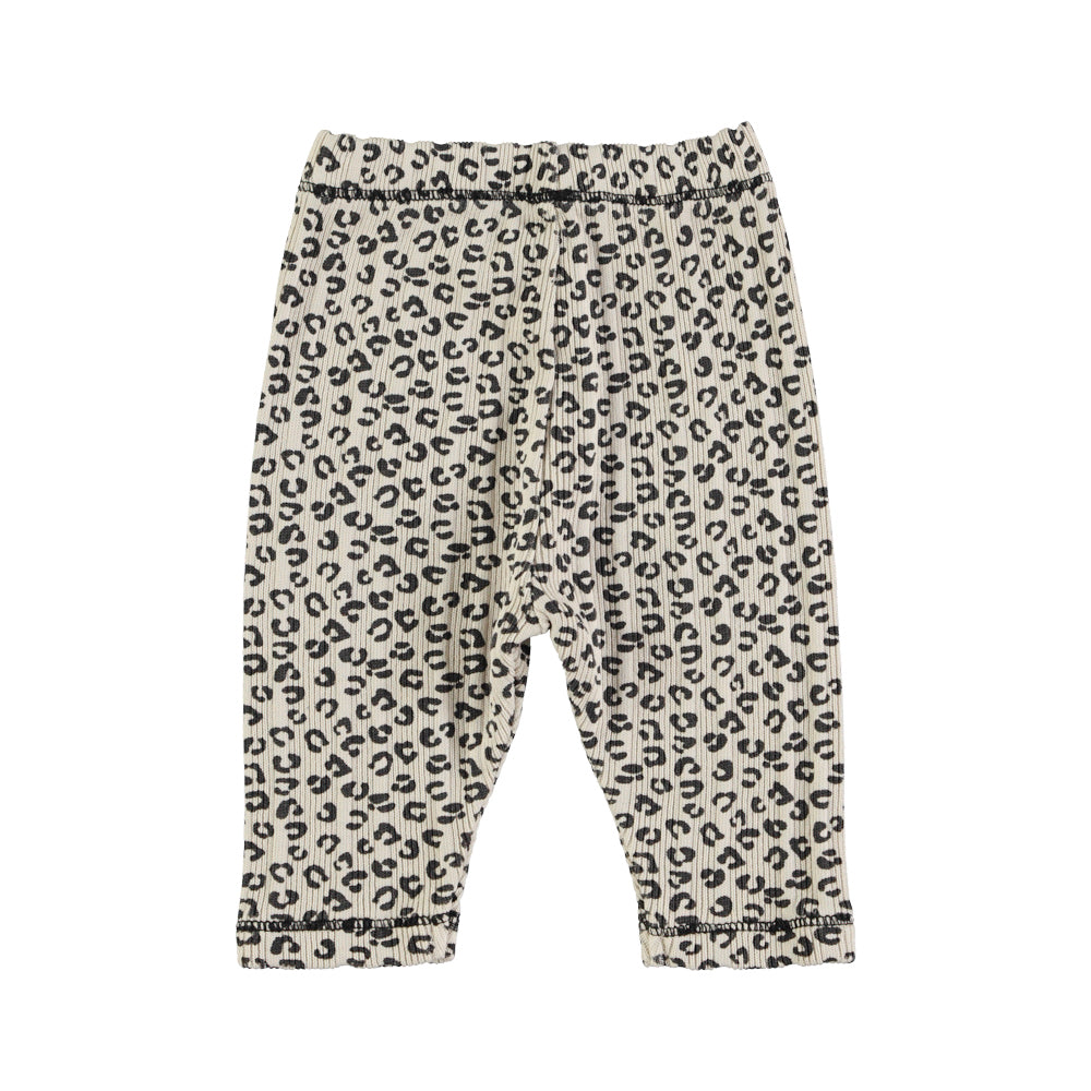 Newborn leggings | Light grey w/ animal print