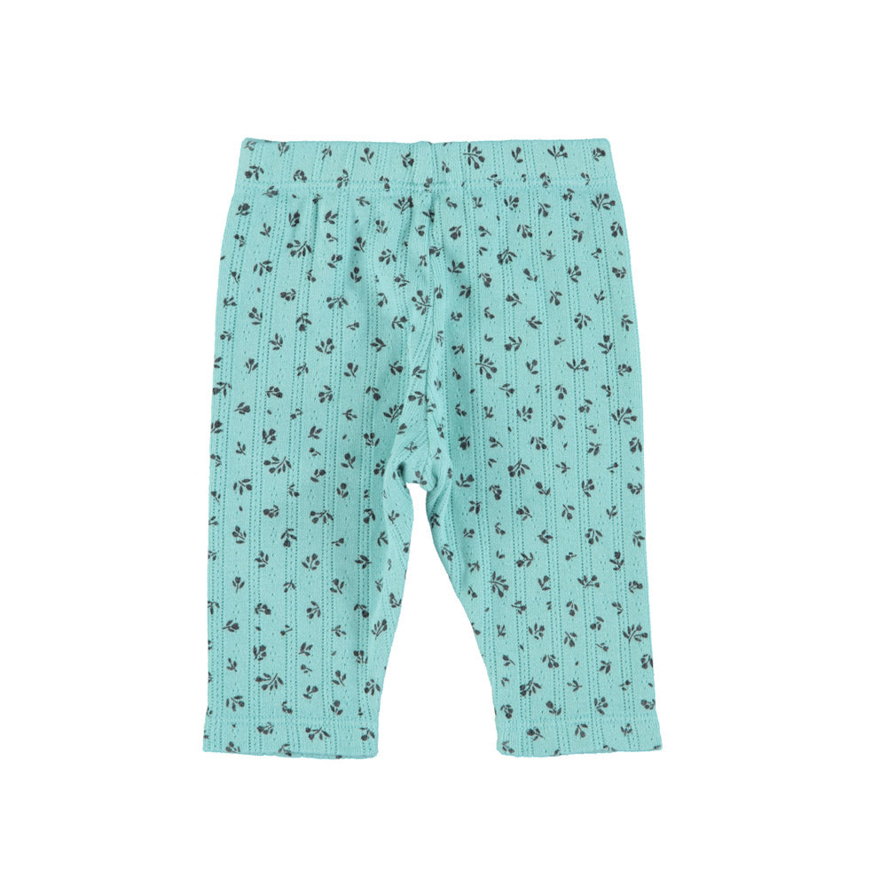 Newborn leggings | blue w/ little flowers