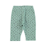 Newborn leggings | green w/ little flowers