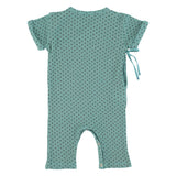 Newborn short sleeve babygrow| blue w/ little hearts