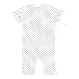 Newborn short sleeve babygrow| ecru w/ little hearts