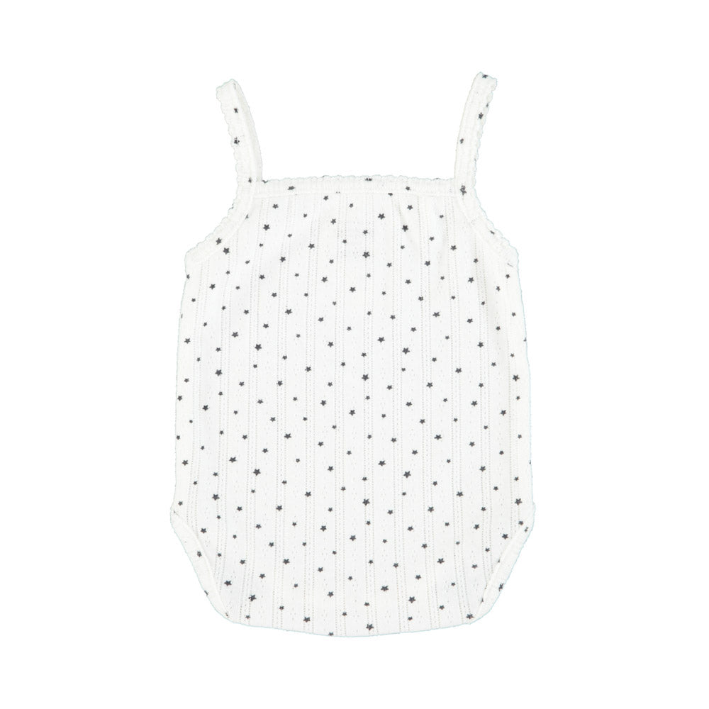 Newborn sleeveless body | ecru w/ little stars