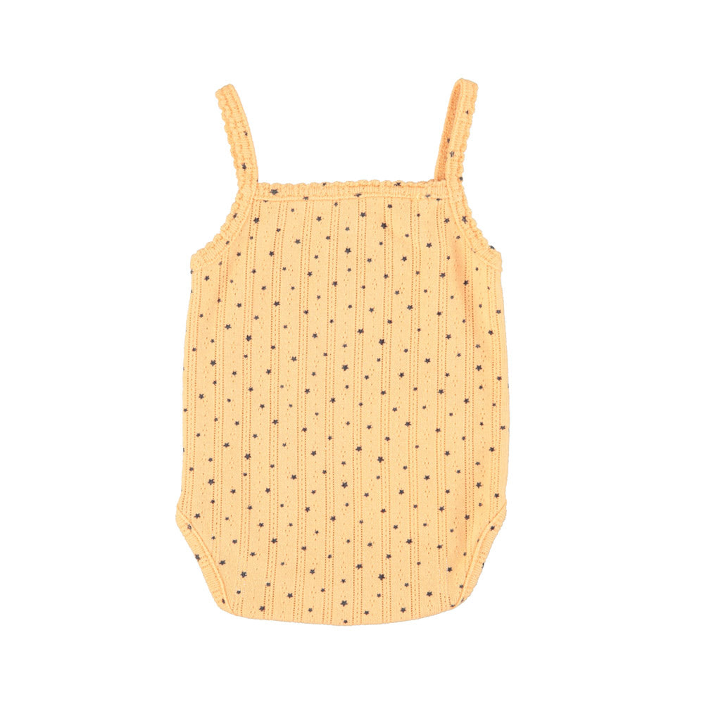 Newborn sleeveless body | peach w/ little stars
