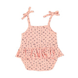 Newborn sleeveless body | pink w/ little flowers
