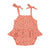 Newborn sleeveless body | terracotta w/ little flowers