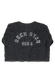 Paded jacket | Washed black w/ "rock star" print