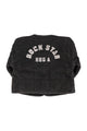 Baby paded jacket | Washed black w/ "rock star" print