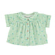 baby peter pan collar shirt | green stripes w/ little flowers