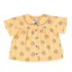 peter pan collar shirt | peach w/ green trees