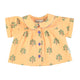 baby peter pan collar shirt | peach w/ green trees