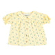 peter pan collar shirt w/ balloon sleeves | yellow stripes w/ little flowers