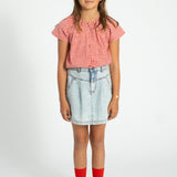 short skirt | blue light denim
