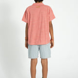hawaiian shirt | red & ecru checkered