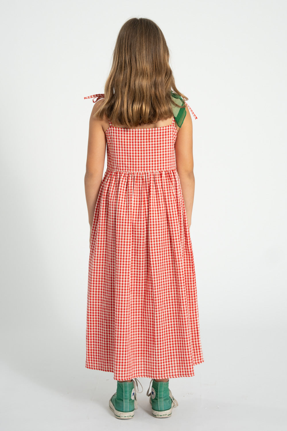 red checkered dress long dress