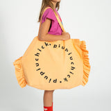 Peach XL logo bag with frills