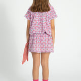 Peter pan collar shirt | lilac w/ cherries allover