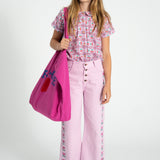 flare trousers | lilac