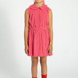 short dress w/ collar |pink w/ black hearts allover