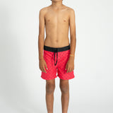 Boy Swim Shorts in Heart Print – Pink