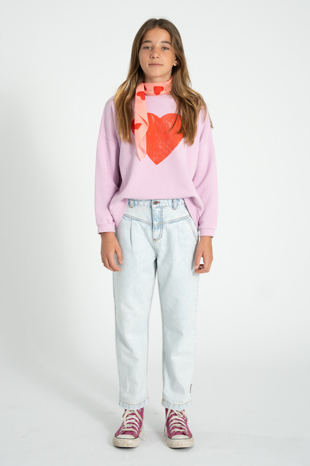 mom fit trousers | washed light blue denim