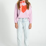 mom fit trousers | washed light blue denim