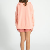 Girl light pink sweatshirt with strawberry print