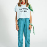 t-shirt | light blue w/ "piupiuchick" print