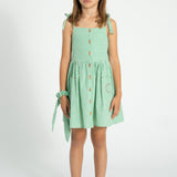 short dress | green & ecru checkered