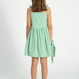 short dress | green & ecru checkered
