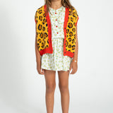 Unisex mustard animal print knitted waistcoat