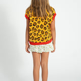 short skirt | ecru w/ yellow flowers allover