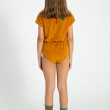 playsuit | camel w/ black hearts allover