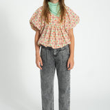 mom fit trousers | washed black denim