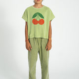 t'shirt | light olive w/ cherry print
