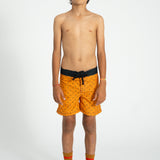 Boy Swim Shorts in Heart Print – Camel