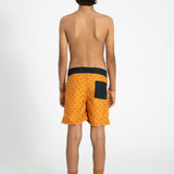 Boy Swim Shorts in Heart Print – Camel