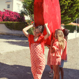 t-shirt w/ peter pan collar | red w/ "amour" print