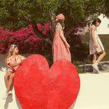 long dress | red & ecru checkered