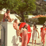long dress | red & ecru checkered