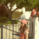 long dress | red & ecru checkered