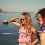 top | pink w/ "peace" print
