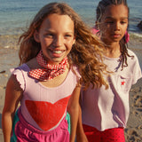 Girl fuchsia and green terry shorts