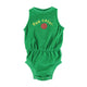 baby playsuit | green w/ "que calor" print