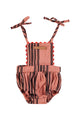 Romper | Pink w/ black stripes