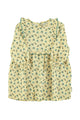 Short dress | Yellow checkered w/ flowers