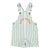 short dungarees | white w/ large green stripes