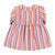 Short peter pan dress |  Pink w/ multicolor stripes