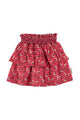 Short skirt | Pink checkered w/ flowers